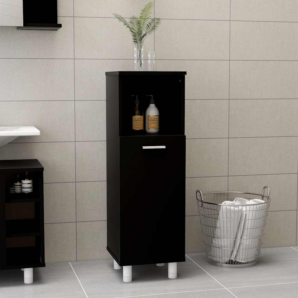Vidaxl badkamerkast 30x30x95 cm bewerkt hout zwart