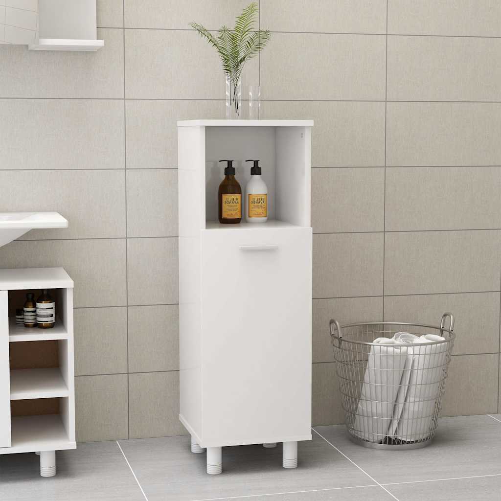 Vidaxl badkamerkast 30x30x95 cm spaanplaat hoogglans wit