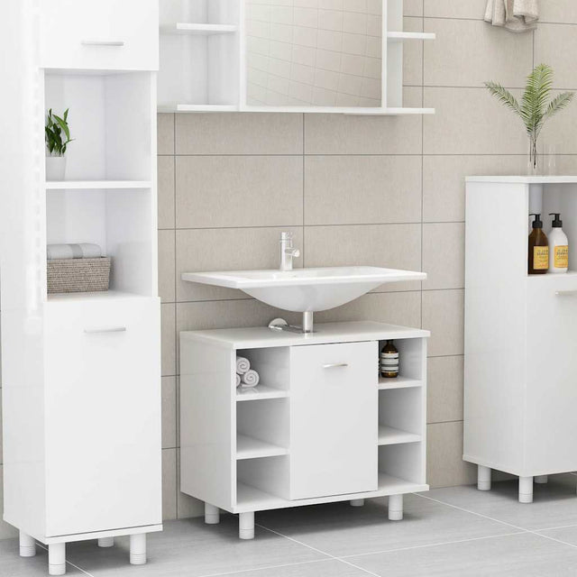 Vidaxl badkamerkast 60x32x53,5 cm bewerkt hout hoogglans wit
