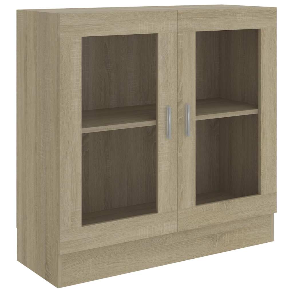 Vidaxl vitrinekast 82,5x30,5x80 cm bewerkt hout sonoma eikenkleurig