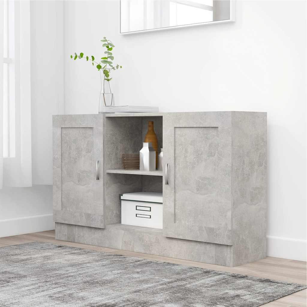 Vidaxl dressoir 120x30,5x70 cm bewerkt hout betongrijs