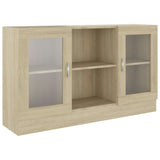 Vidaxl vitrinekast 120x30,5x70 cm bewerkt hout sonoma eikenkleurig