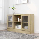 Vidaxl vitrinekast 120x30,5x70 cm bewerkt hout sonoma eikenkleurig