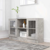 Vidaxl vitrinekast 120x30,5x70 cm bewerkt hout betongrijs