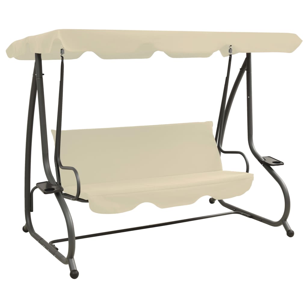 Banc swing vidaxl pour extérieur avec du sable luifel blanc