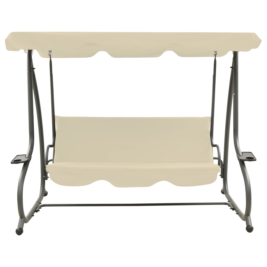 Banc swing vidaxl pour extérieur avec du sable luifel blanc