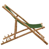 Vidaxl ligstoel bamboe en canvas groen