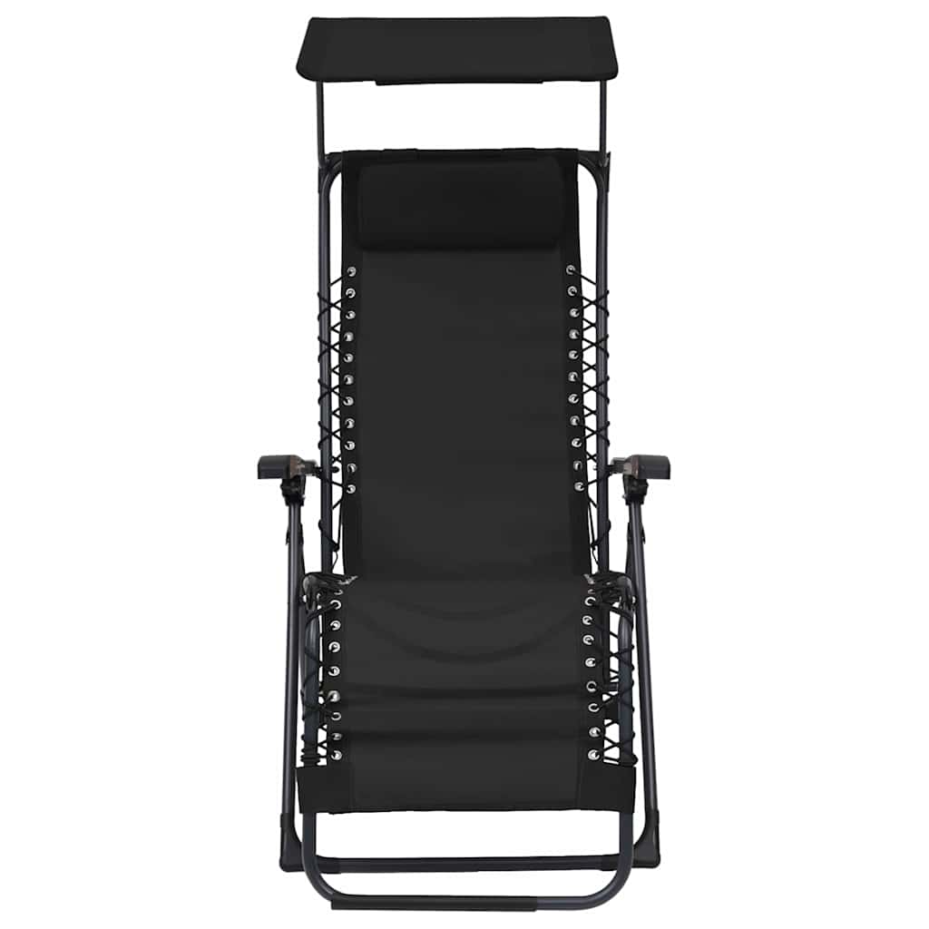Vidaxl terrasstoelen 2 st inklapbaar textileen zwart