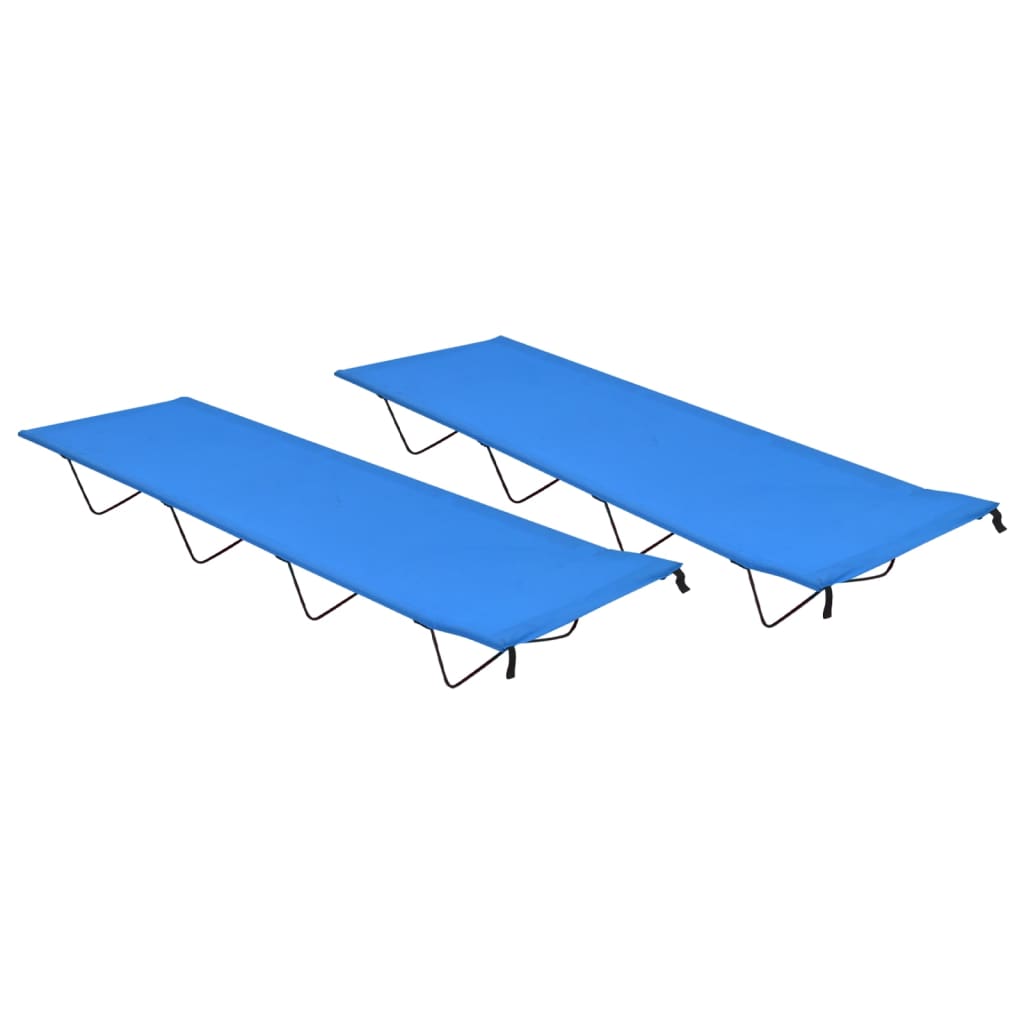 Vidaxl Camp Beds 2 ST 180x60x19 CM Oxford Fabric and Steel Blue