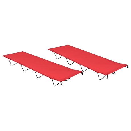 Vidaxl campingbedden 2 st 180x60x19 cm oxford stof en staal rood