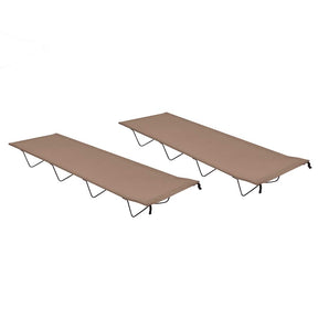 Vidaxl campingbedden 2 st 180x60x19 cm oxford stof en staal taupe