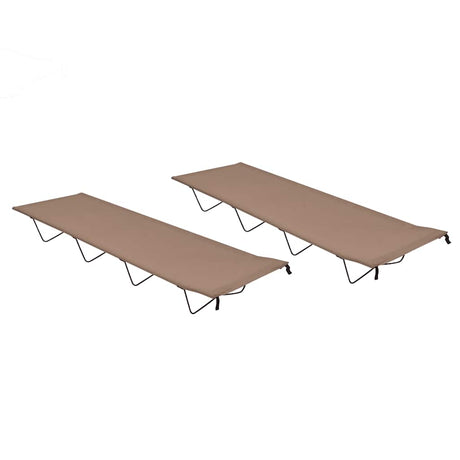 Vidaxl campingbedden 2 st 180x60x19 cm oxford stof en staal taupe