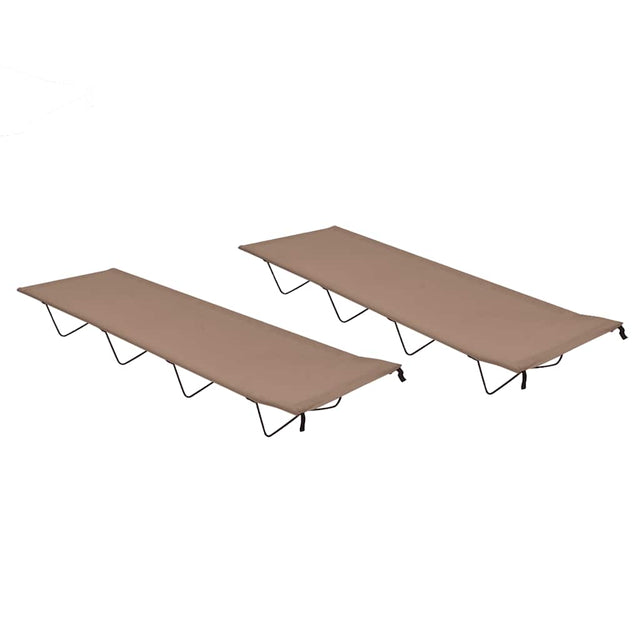 Vidaxl campingbedden 2 st 180x60x19 cm oxford stof en staal taupe