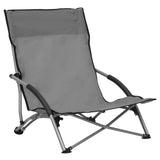 Vidaxl strandstoelen 2 st inklapbaar stof grijs