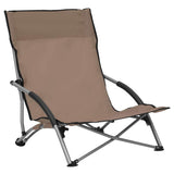 Vidaxl strandstoelen 2 st inklapbaar stof taupe