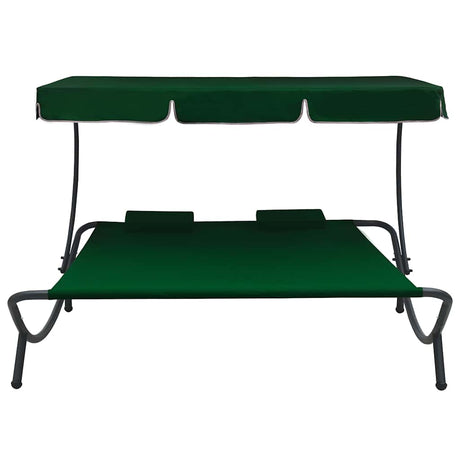 Vidaxl loungebed met luifel en kussens groen