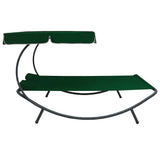 Vidaxl loungebed met luifel en kussens groen