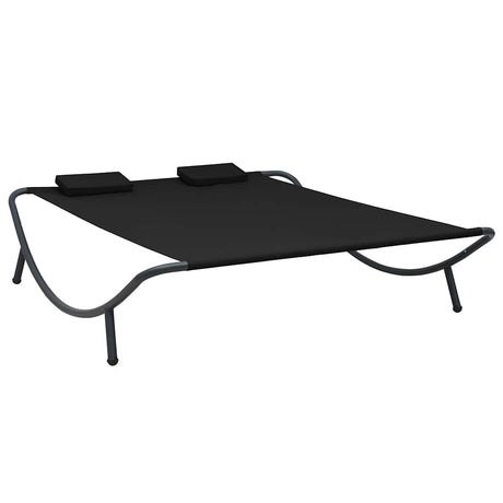 Vidaxl loungebed stof zwart