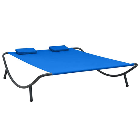 Vidaxl loungebed stof blauw
