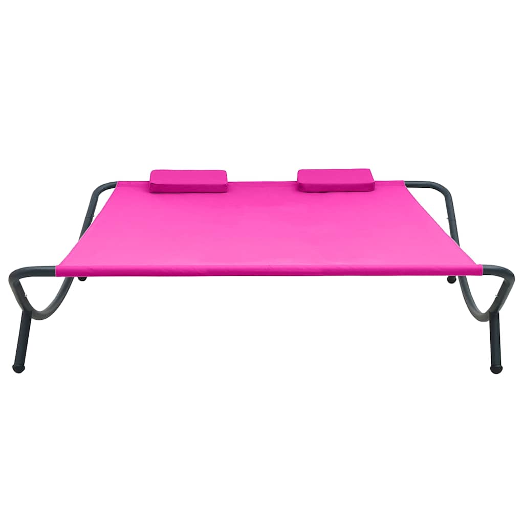 Vidaxl loungebed stof roze