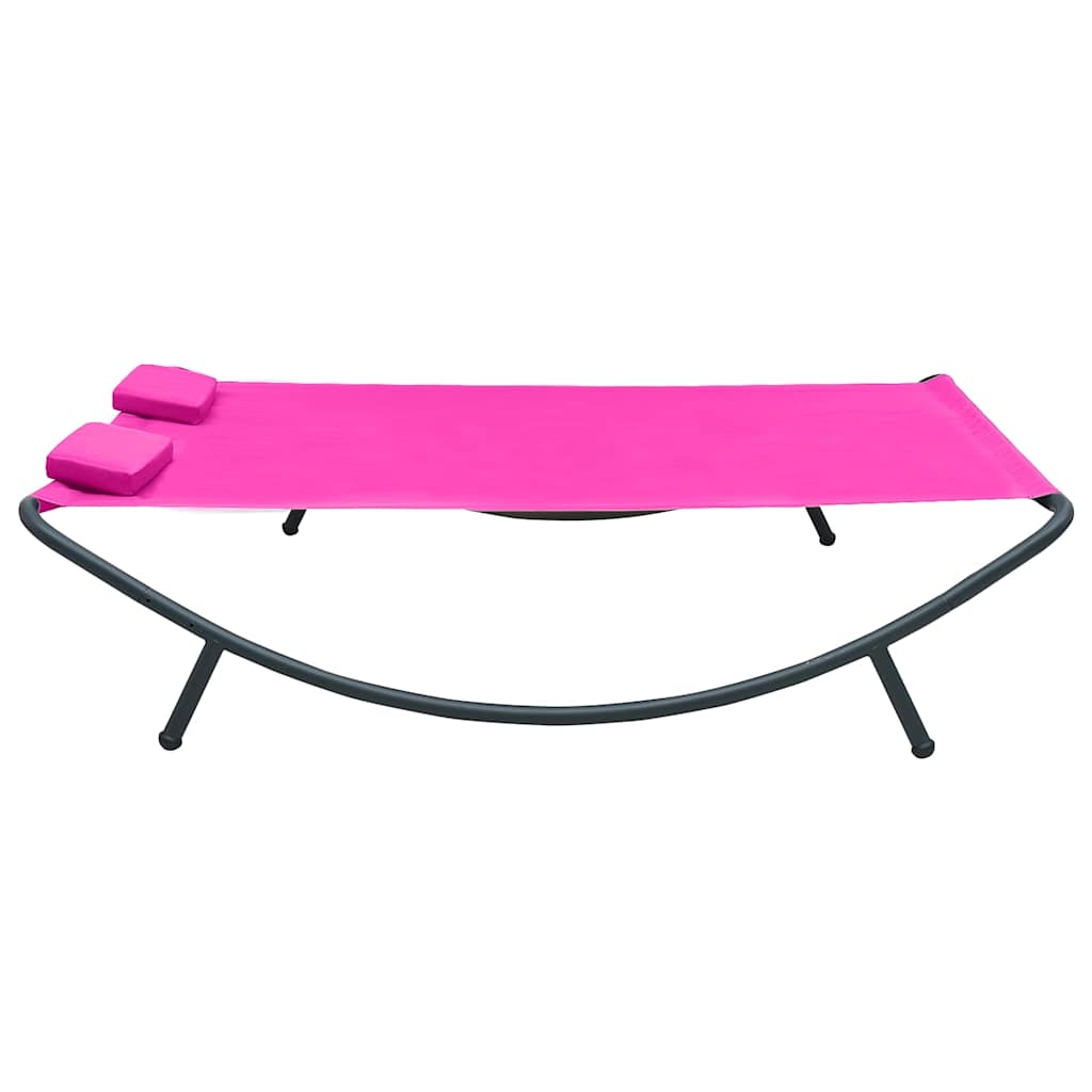 Vidaxl loungebed stof roze