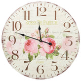 Vidaxl Clock Wall Style vintage 60 cm Fleurs