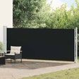 Vidaxl tuinscherm uittrekbaar 600x160 cm zwart