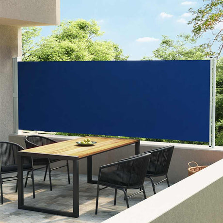 Vidaxl tuinscherm uittrekbaar 600x160 cm blauw