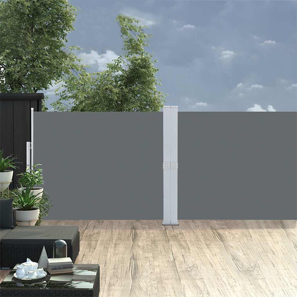 Vidaxl tuinscherm uittrekbaar 140x1200 cm antraciet