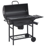 Vidaxl Barbecue Fat con ruedas y estantes de 115x85x95 cm de acero negro