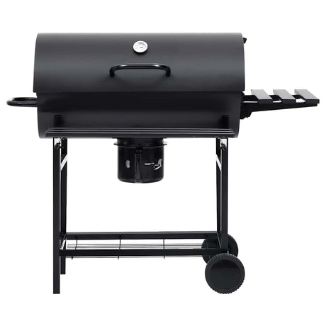 Vidaxl barbecuevat met wielen en schappen 115x85x95 cm staal zwart
