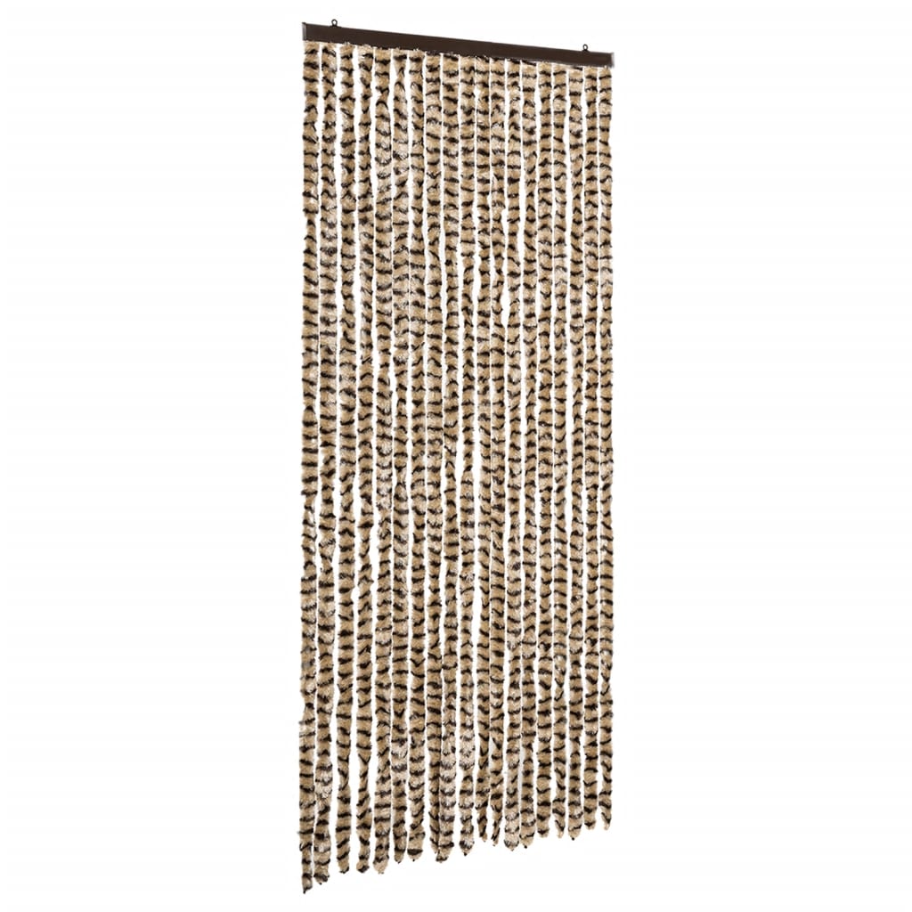 Vidaxl Fly Curtain 56x185 cm Chenille Beige and Brown