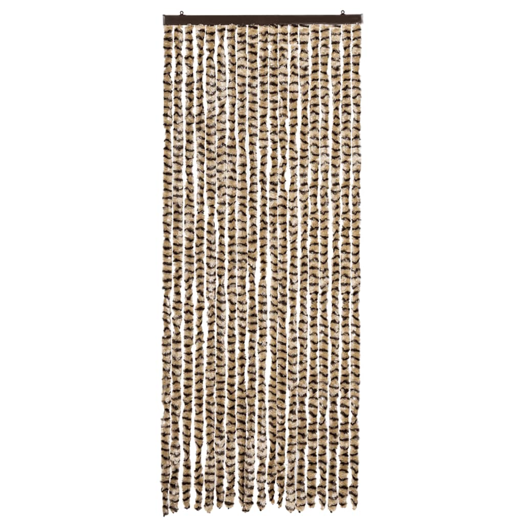 Vidaxl Fly Curtain 56x185 cm Chenille Beige and Brown