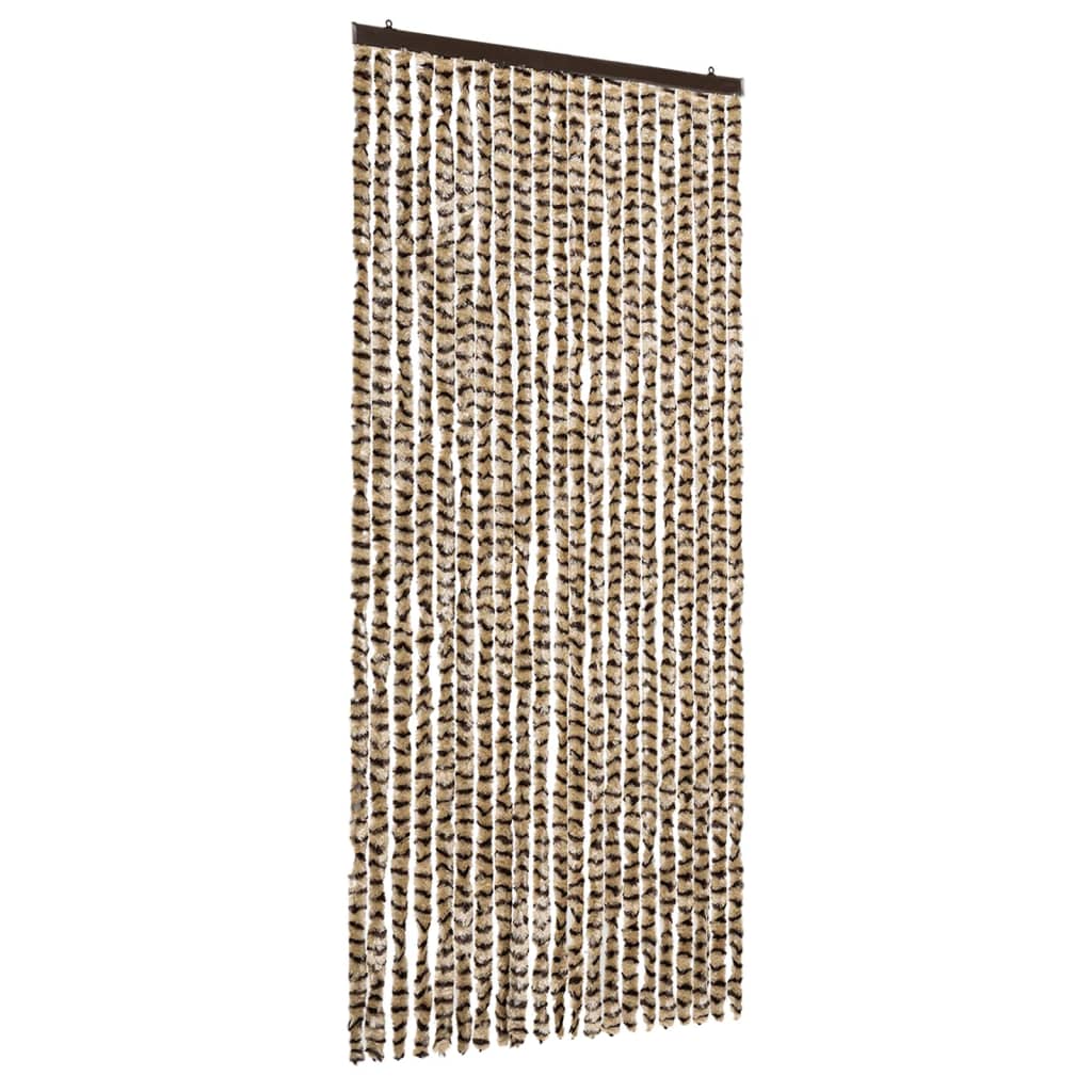 Cortina de mosca Vidaxl 90x220 cm chenille beige y marrón