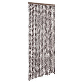 Vidaxl Fly Curtain 56x185 cm Chenille Brown and White