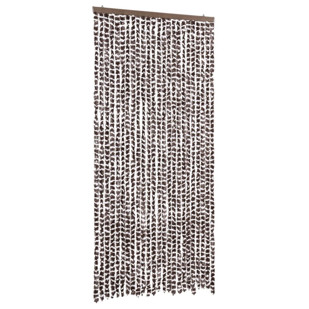 Vidaxl Fly curtain 100x220 cm Chenille Brown and White