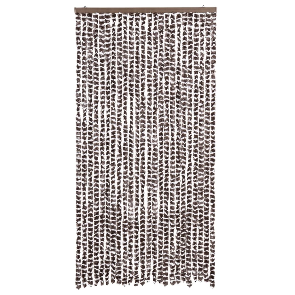 Vidaxl Fly curtain 100x220 cm Chenille Brown and White