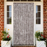 Vidaxl Fly curtain 100x220 cm Chenille Brown and White