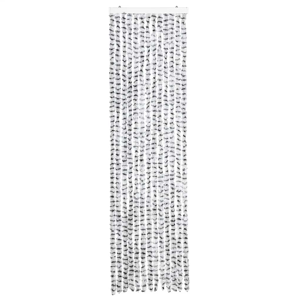 Vidaxl vliegengordijn 56x185 cm chenille licht- en donkergrijs