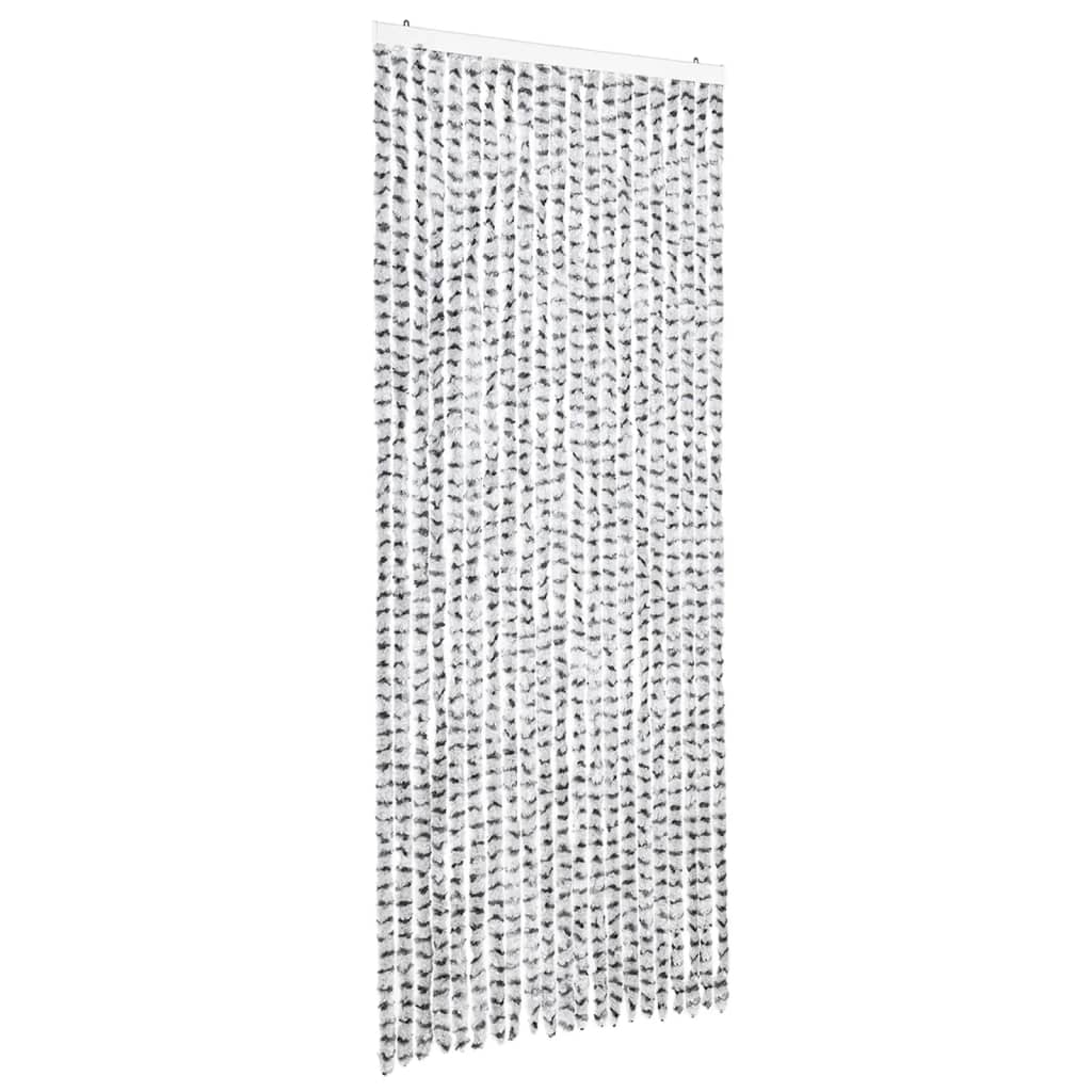 Cortina de mosca Vidaxl 90x220 cm Luces de chenille gris oscuro