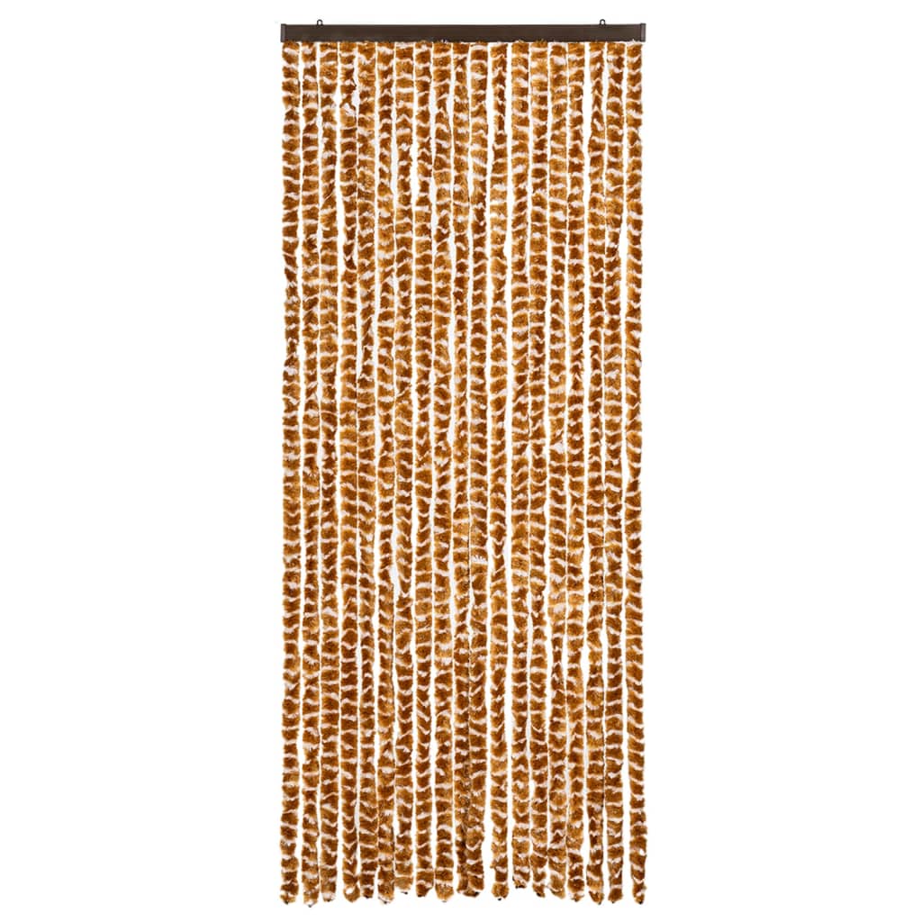 Vidaxl Fly Curtain 56x185 cm Chenille ockra och vit