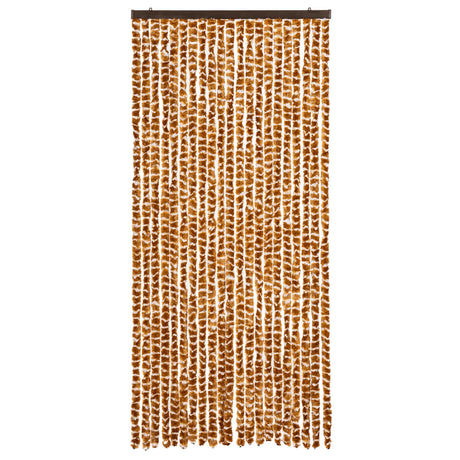 Vidaxl vliegengordijn 90x220 cm chenille oker en wit