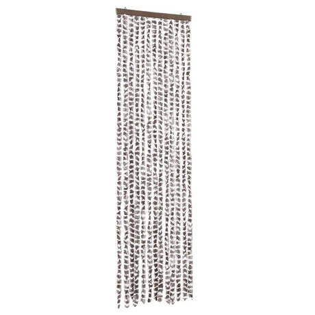 Vidaxl vliegengordijn 56x185 cm chenille taupe en wit