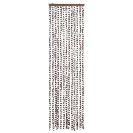 Vidaxl vliegengordijn 56x185 cm chenille taupe en wit
