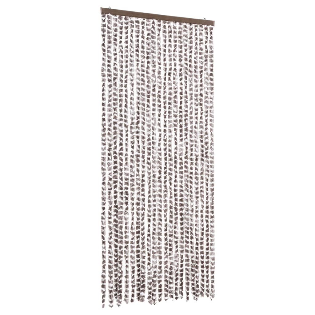 Cortina de mosca Vidaxl 90x220 cm chenille tope y blanco