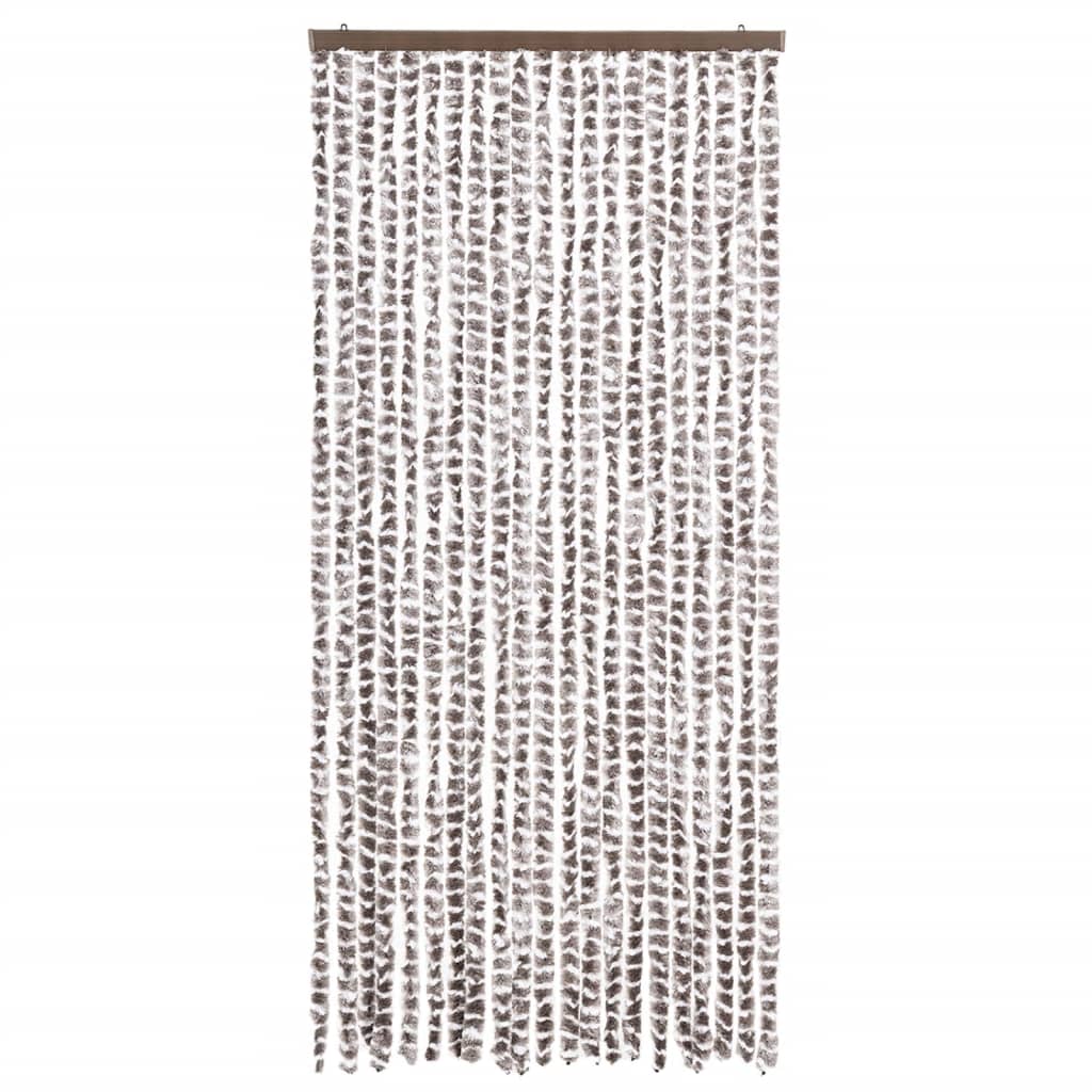 Cortina de mosca Vidaxl 90x220 cm chenille tope y blanco