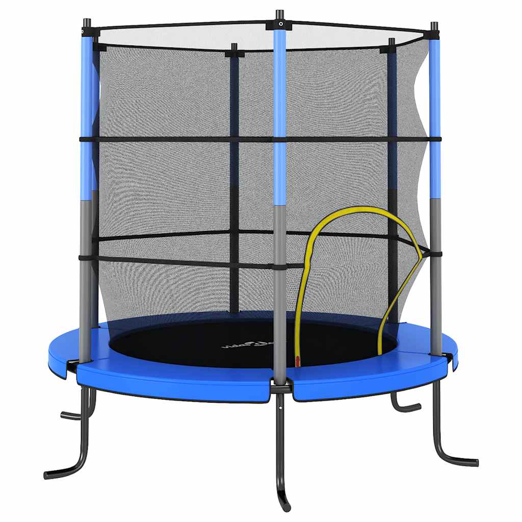 Vidaxl Trampoline med sikkerhetsnett rundt 140x160 cm blå