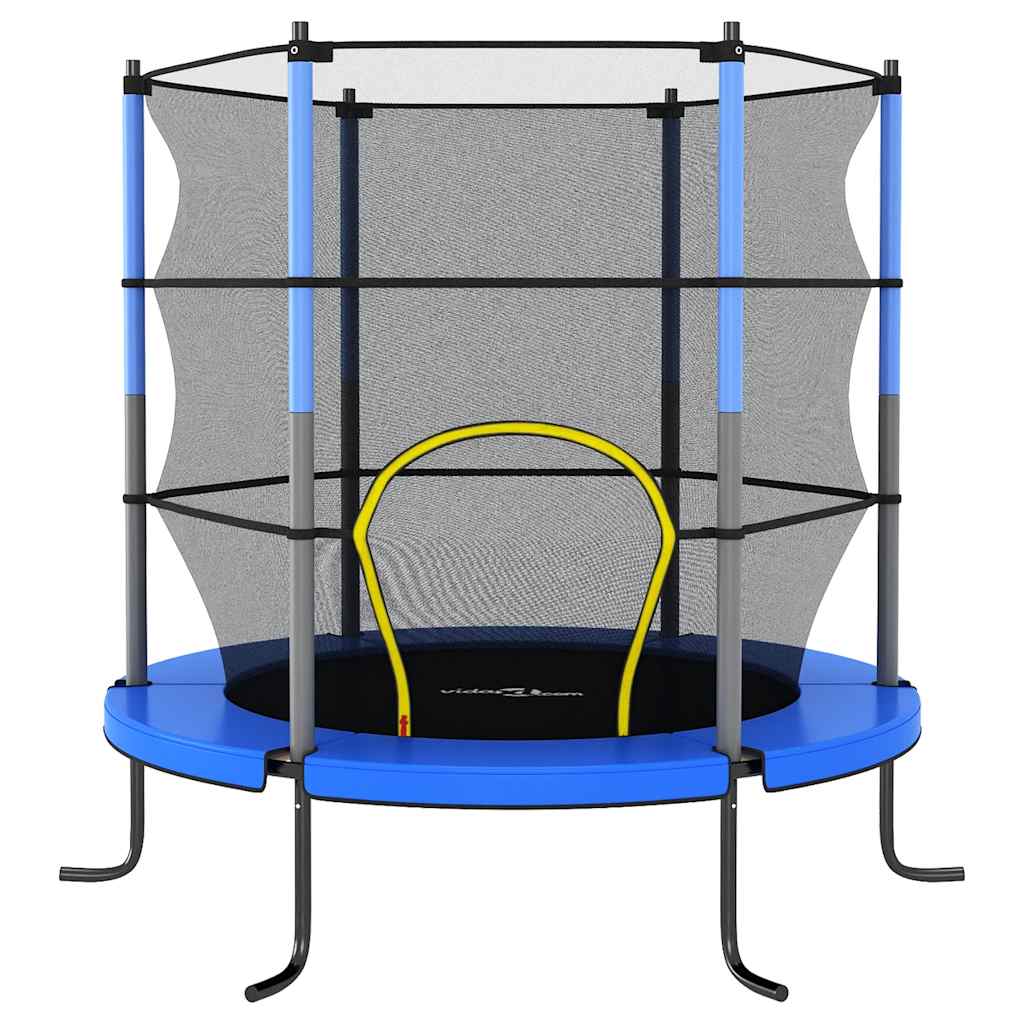 Vidaxl Trampoline med sikkerhetsnett rundt 140x160 cm blå