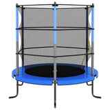 Vidaxl Trampoline med sikkerhetsnett rundt 140x160 cm blå