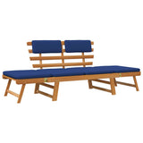 Vidaxl tuinbank met kussens 2-in-1 190 cm massief acaciahout